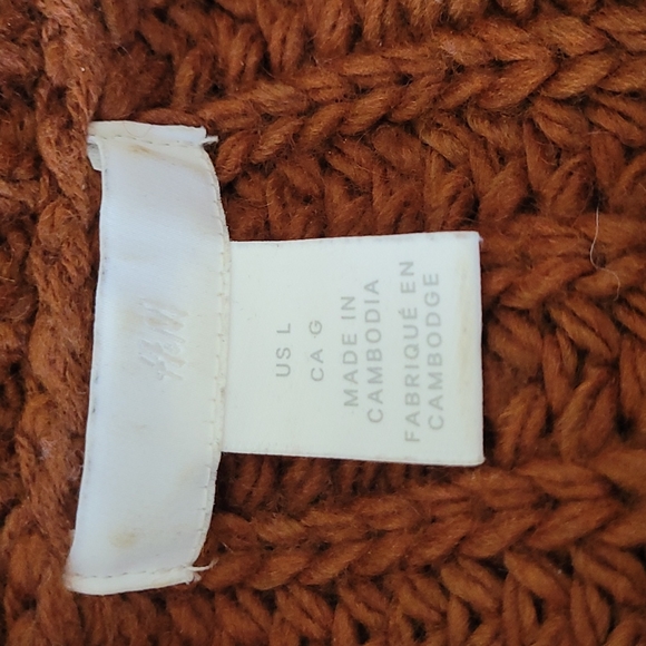 H&M rust crop sweater sz lg - Picture 2 of 2